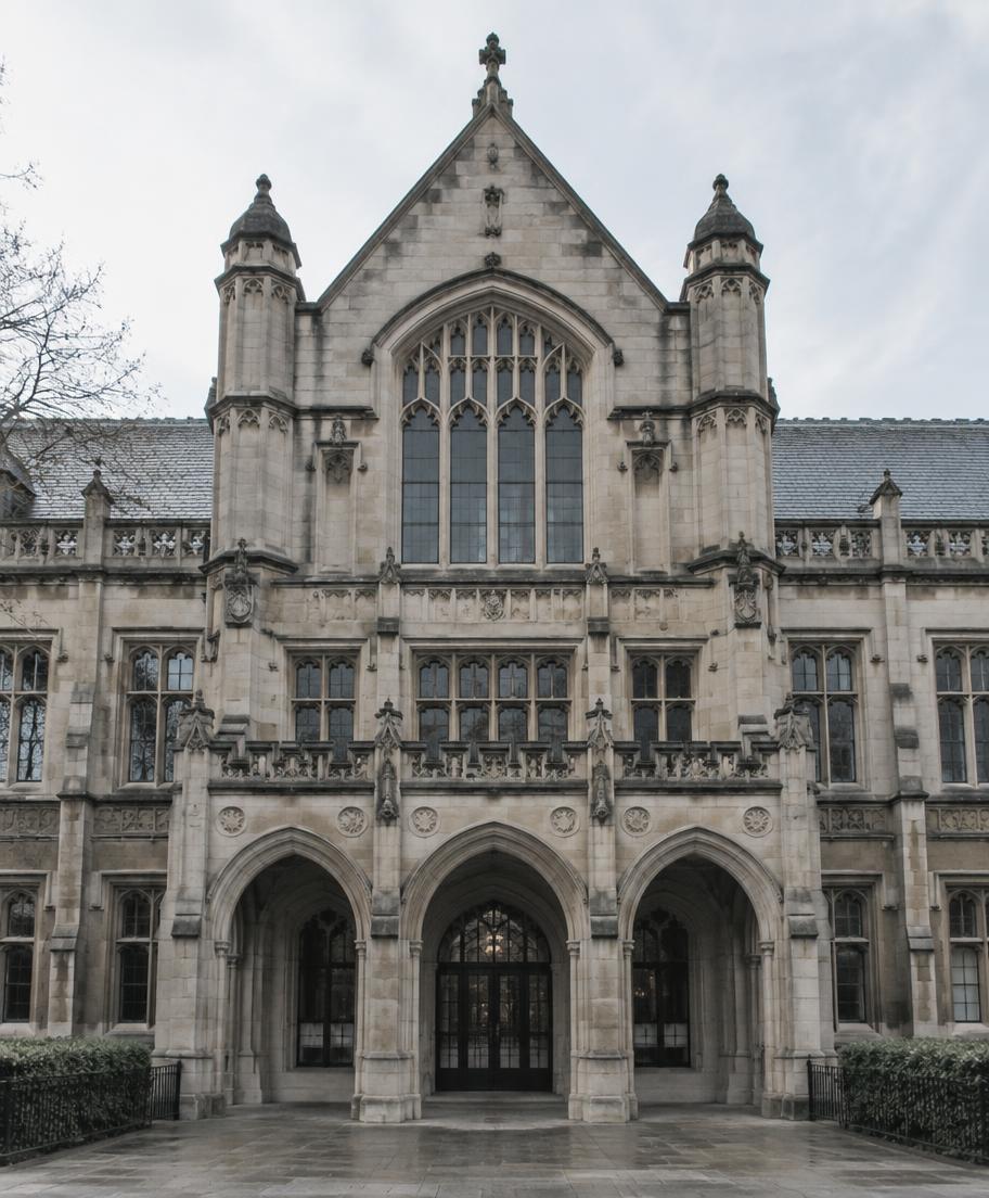 Fachada de um edifício universitário histórico